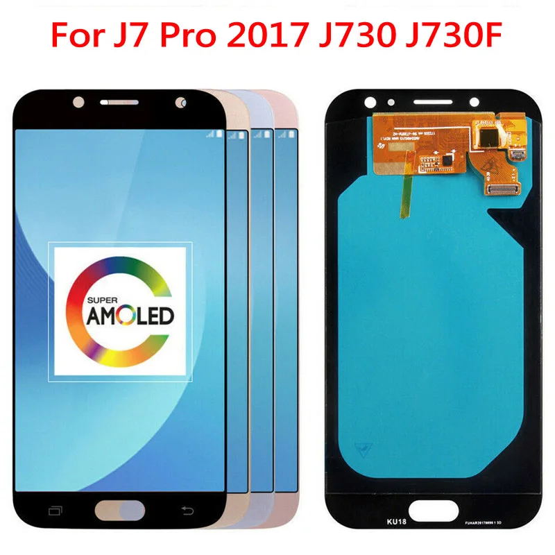 

100% Original 5.5" SUPER AMOLED Display For SAMSUNG Galaxy J7 Pro 2017 J730 J730F LCD Digitizer Assembly Replacement Parts