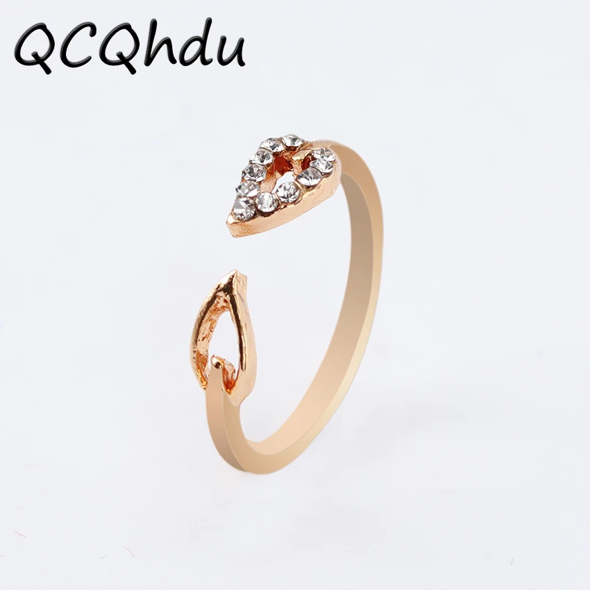 

1PC Hot Sale Women Lovers Open Ring Personality Party Elements Engagement Gift Bright Shiny Leaf Leaves Rings