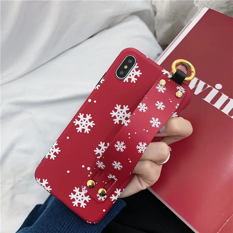 

Snowflacks Coque for Iphone Xr Phone Case for Iphone Xs Max X Back Cover with Wrist Strap Fundas for Iphone 7 8 6 6S Plus Cases