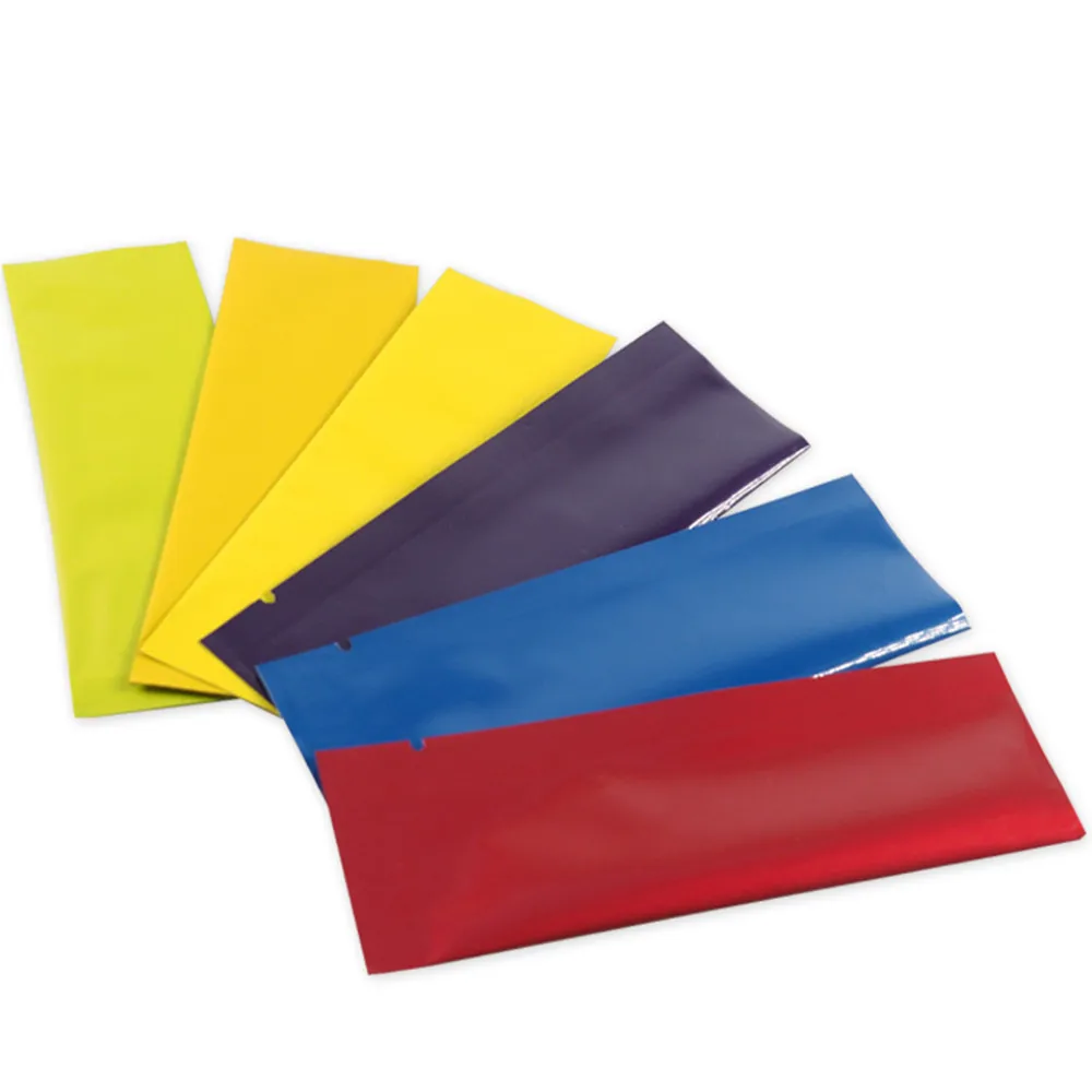 

2000Pcs/lot DHL 3.5x11cm 6 Colors Open Top Aluminum Foil Vacuum Seal Packaging Bag Mylar Snack Nuts Powder Packing Bag