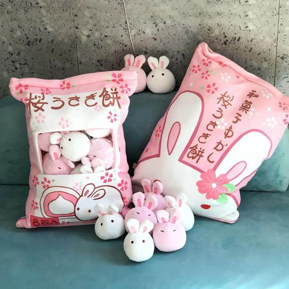 

Cute Big Bag Chicken Pudding Big Bag Rabbit Pillow Doll Simulation Innovative Snacks Snack Dolls A Pack Of Children Plush Animal