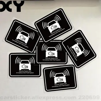 Adesivo per sistema antifurto per sistema di sicurezza e immobilizzatore per cartello di auto (2,3" * 1,7")