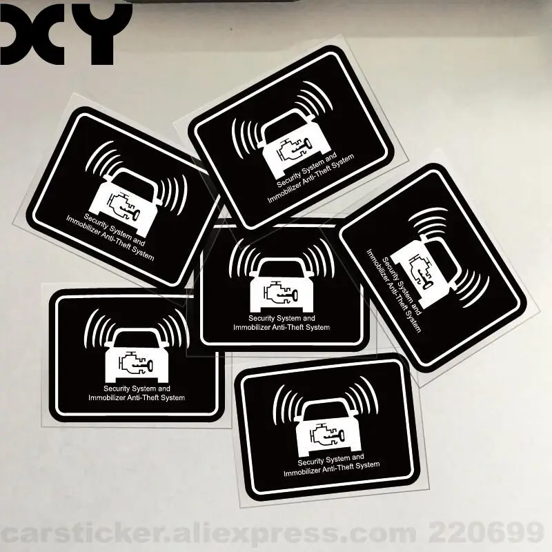 

Security System and Immobilizer Anti-theft Syetem Sticker for Cars Sign ( 2.3" * 1.7" )