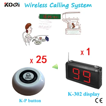 

Wireless Waiter Call System Restaurant Table Call System Call Bell System 1 Display + 25 Button