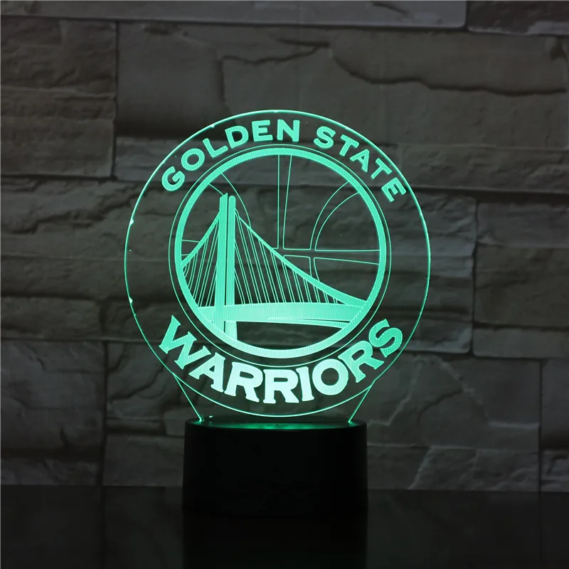 

NBA Golden State Warriors LED 3D Night Light 7 Colors Changing Sleeping Table Desk Lampe Lamp Bedroom Sports Fans Decor GX1969
