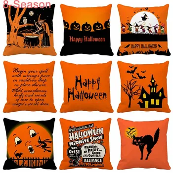

8-Season 45x45cm Halloween Party Scary Pumpkin PillowCase Cover Pumpkin Ghosts Cushion Cover Halloween Pillows Cases Home Decor