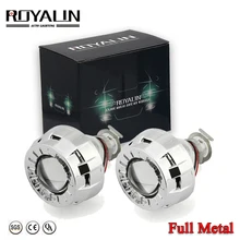 ROYALIN Стайлинг автомобиля 1,8 HID би ксенон фары проектор объектив Металл W/мини Gatling пистолет кожух для мотоцикла H1 H7 H4 модернизации