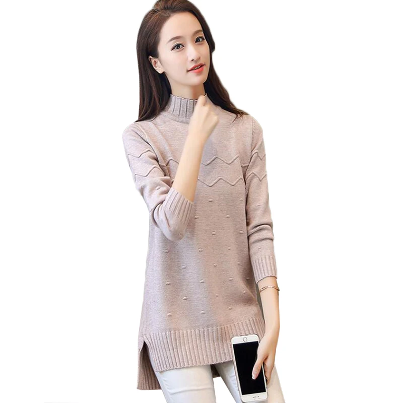 

Medium Long Sweater Women 2022 Autumn Winter Casual Knitting Sweaters Pullovers Female Tricot Jumper Pull Female Bottoming Shirt