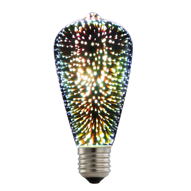 5 Вт светодио дный 3D украшения лампочки 85 В-265 В новинка RGB лампа ST64 нити фейерверк шар света для домашнего праздника