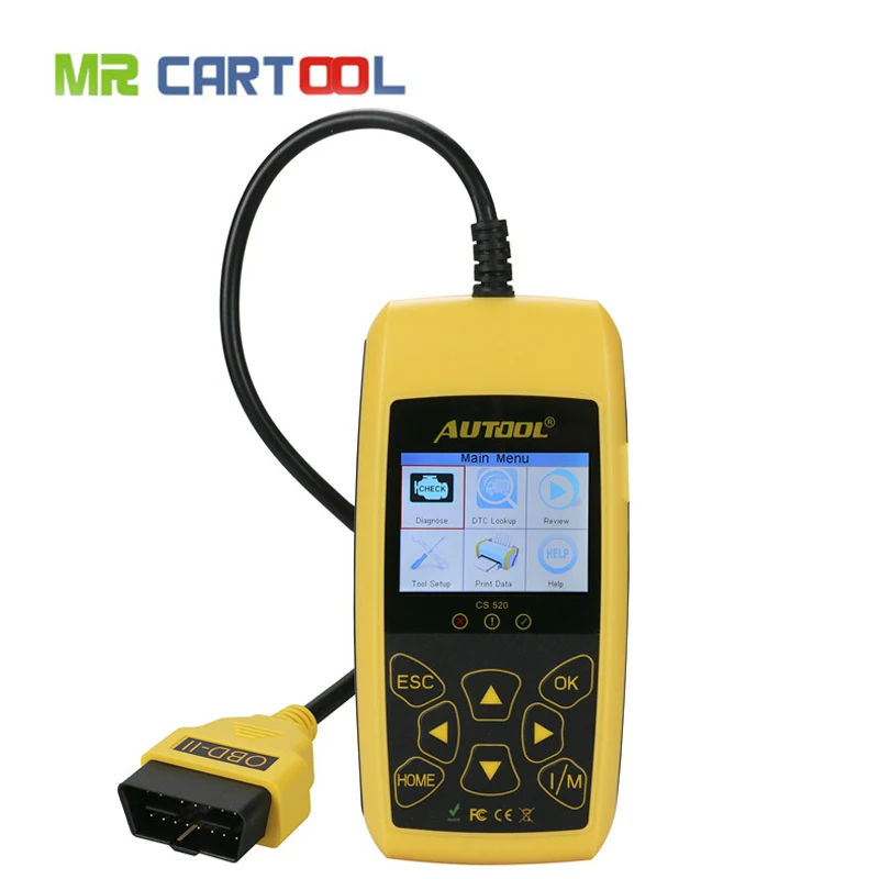

AUTOOL CS520 Auto Code Reader Automotive Scanner OBD Car Diagnostic Tool Universal Scan Tool in Russian Better than AL519