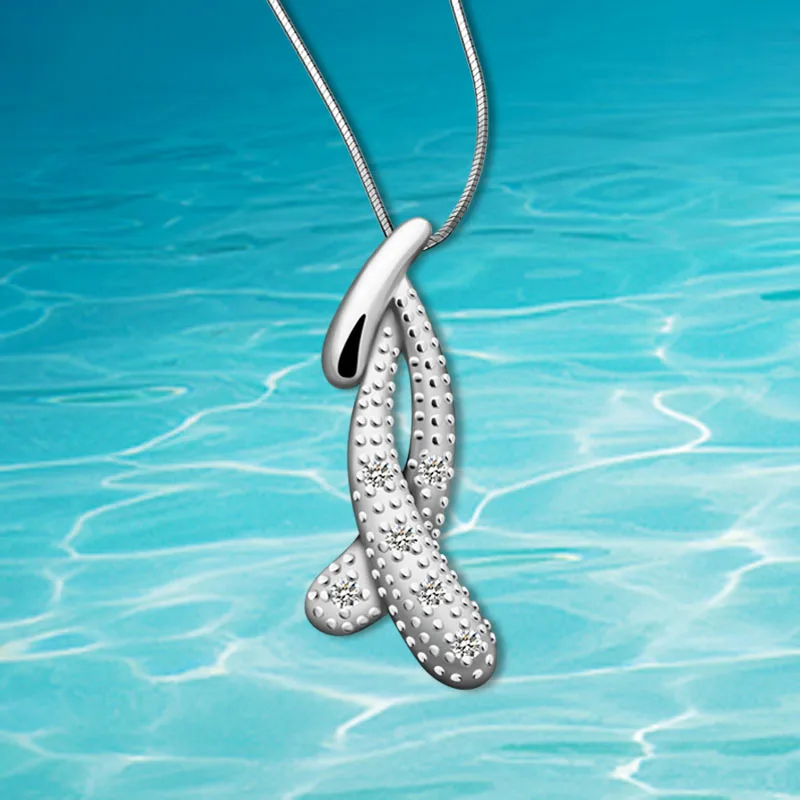 

Fashionable ladies new style 925 pure silver necklaces, intersect love pendants, exquisite woman necklace jewelry.