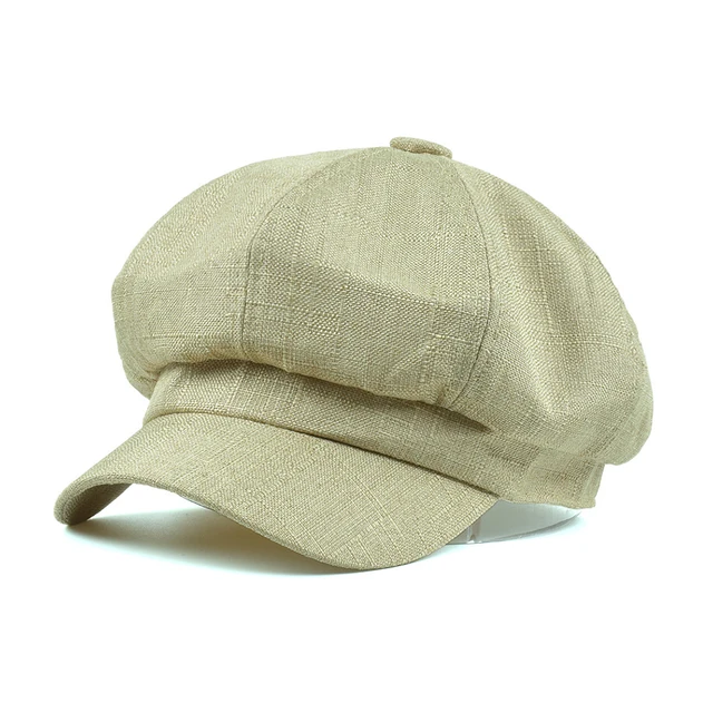 beige newsboy hat