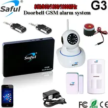 Sistema de alarma inalámbrica GSM apoyo Android/IOS APP con ip cámara de seguridad en el hogar de alarma de ladrón del hogar 900/1800/1900 Mhz