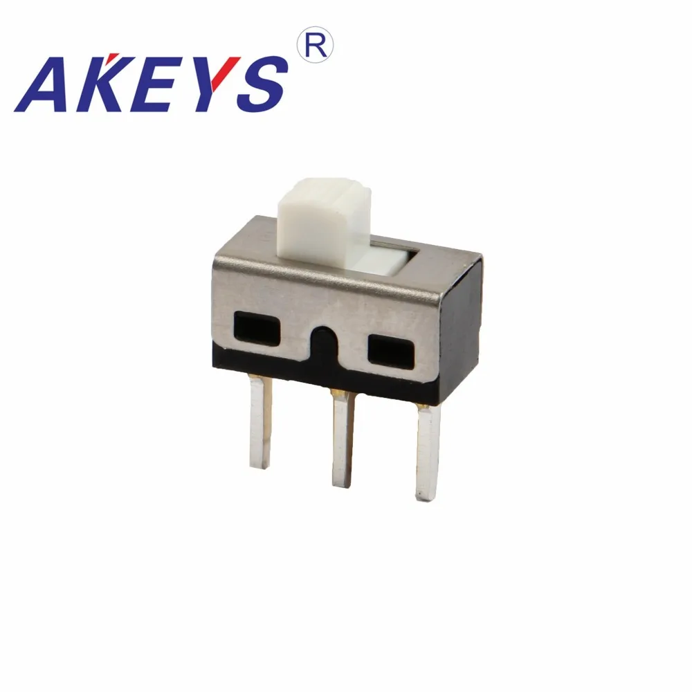 

20PCS SS-12D10 1P2T Single pole double throw handle heights can be customized slide switch 3 pin verticle type white handle