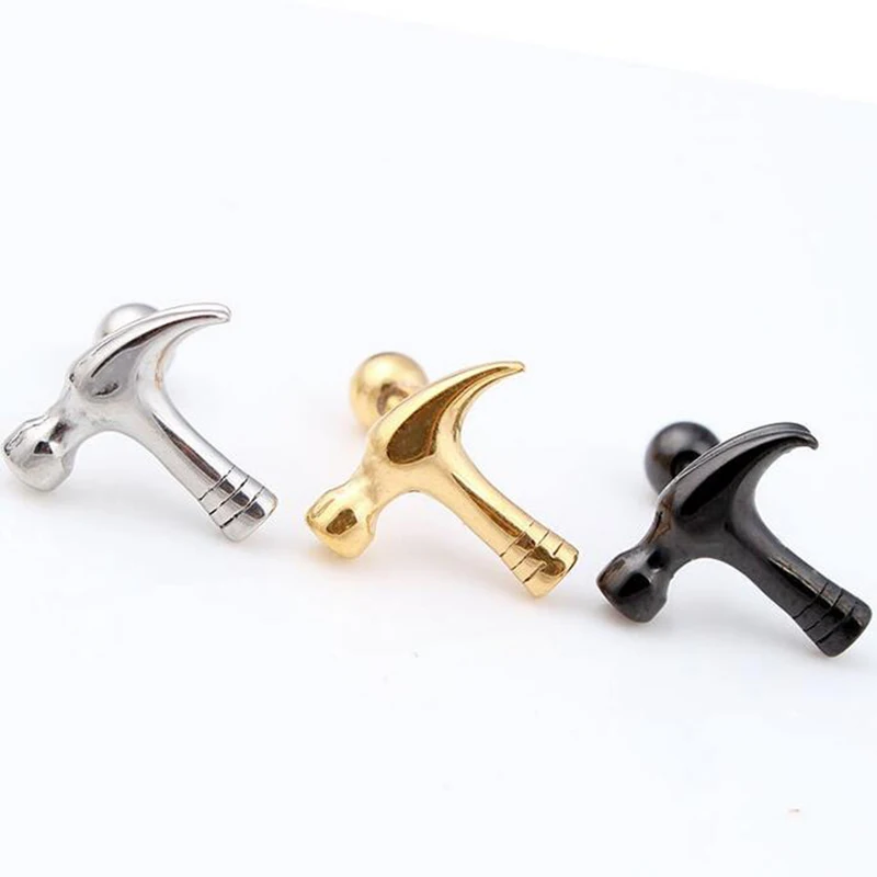 1Pair Stainless Steel Vicious Wolf Head Earrings For Women Man Mini Animal Pendientes Tiny Ear Maxi Accessory Orecchini Aros