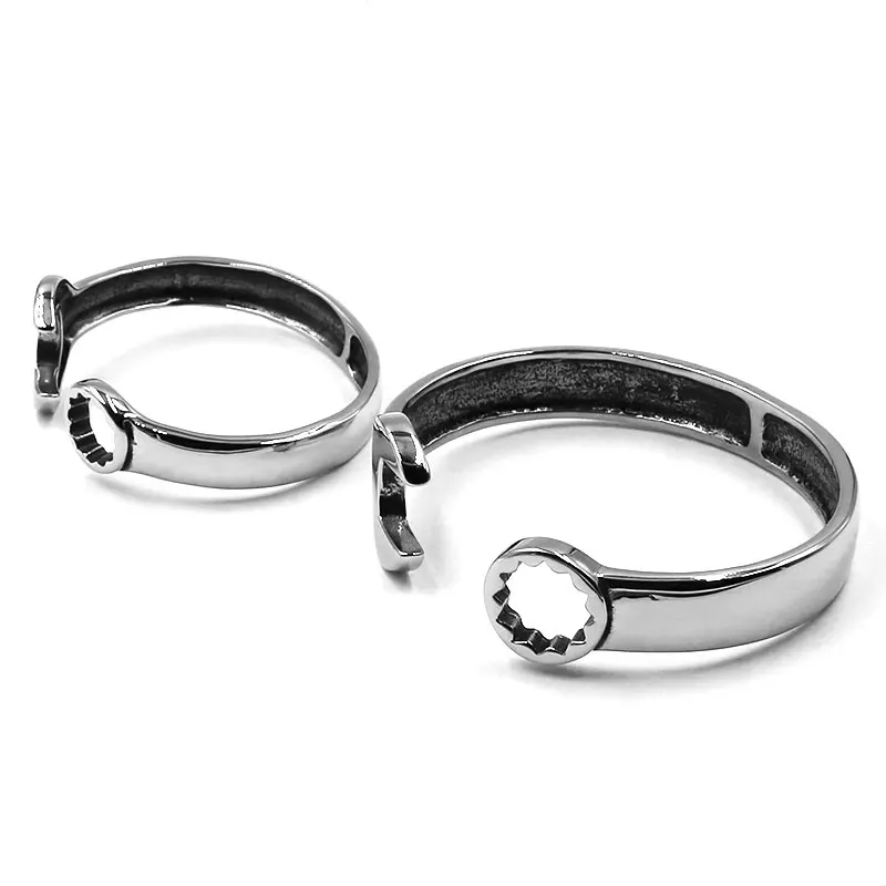 Spanner Biker Bangle 316L Stainless Steel Bracelet Hop Rock Wrench Charm Motor Bangle For Women Men Couples SJB0356B