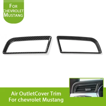 

Car Styling Interior Front Left Right Air Vent Ring Interior Trim Outlet Covers for Ford Mustang 2015-2017 (Carbon Fiber Look)
