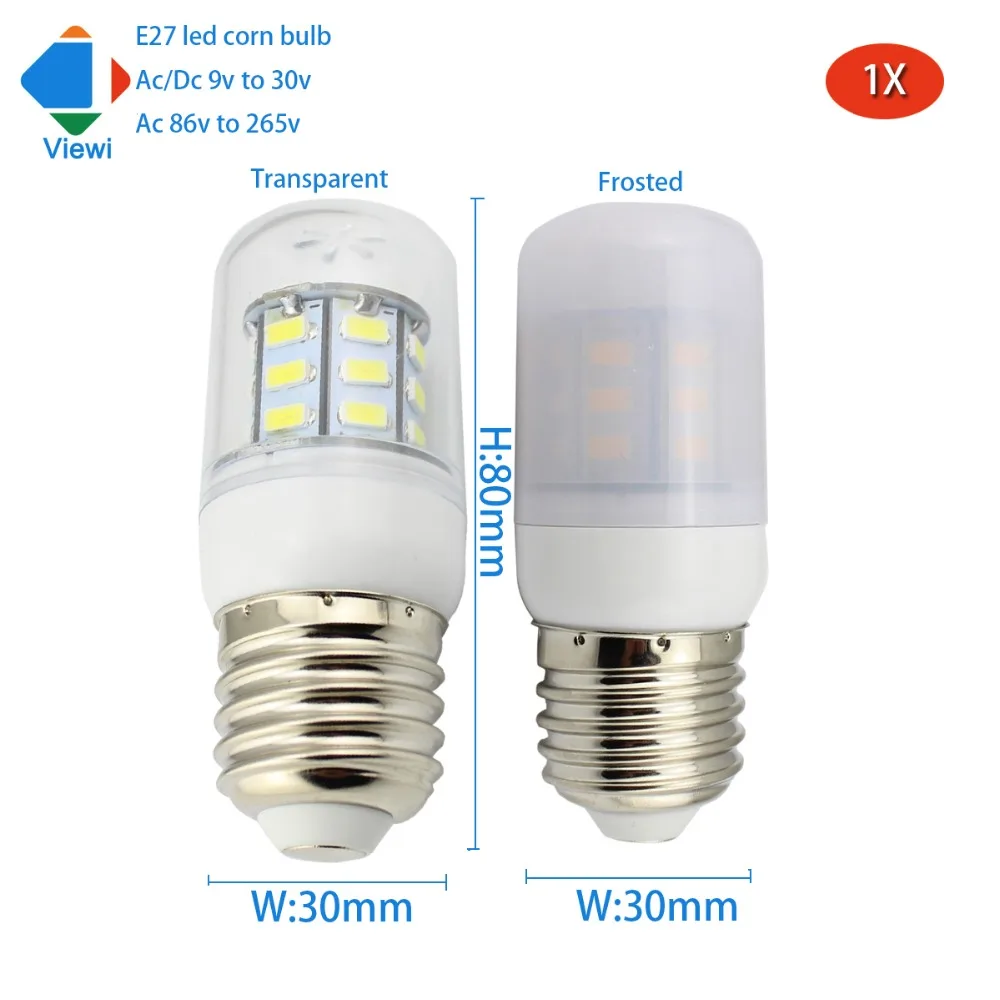 Светодиодная лампа Viewi 1 шт. e27 5 Вт 12 В 24 5730 27 светодиодов 86 265 в В|bulb light|energy lampled |