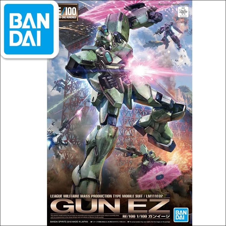 

Japaness Bandai Original RE 1/100 Gundam GUN-EZ Unchained Mobile Suit Kids Toys