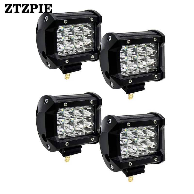 

ZTZPIE 4INCH 36W 6000k Three rows Car Night Light Work Led Light Bar Modified Off-road Lights Roof Light Bar 4PCS
