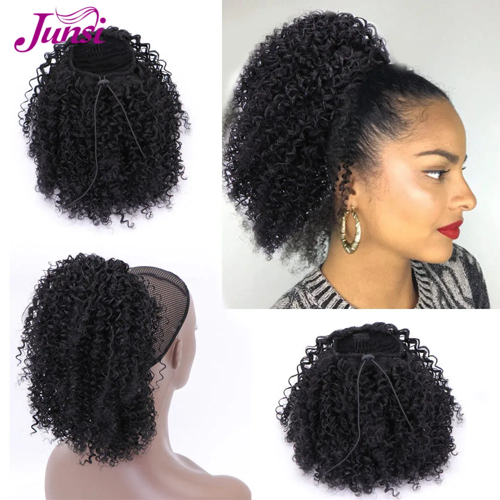 

Short Afro Curly Drawstring Puff Ponytail African American for Women Natural Hair Clip Hair Drawstring Ponytails