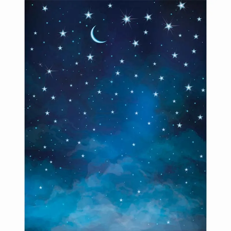 Vinyl Photography Background Computed Printed Children Moon Star Sky