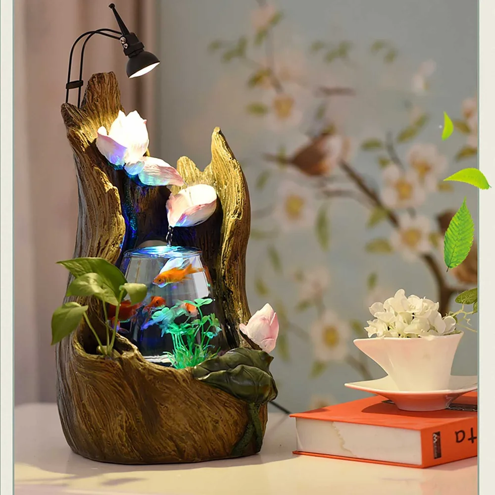 Details about   Innovative Resin Gardening Desktop Fountain Mini Fish Tank Home Table Ornamen US 