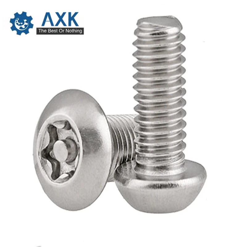 

50pcs/lot Stainless steel pan head torx screw with pin security screws M4 M5 M6 *6/8/10/12/16/20/25/30/40/50