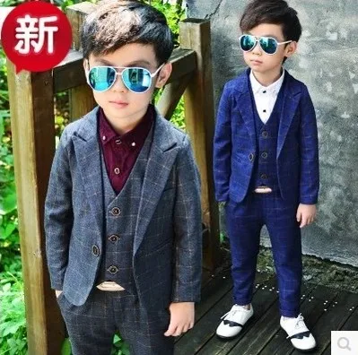 

New boys suit gentleman children's clothing spring and autumn Korean children's vest trousers suit dress boy suit three-piece