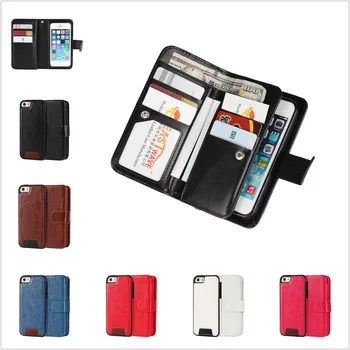

for iPhone 5S 5G iPhone SE separable Phone case Multifunction Phone Bags Wallet Card Holder Cash Slots Cover Case