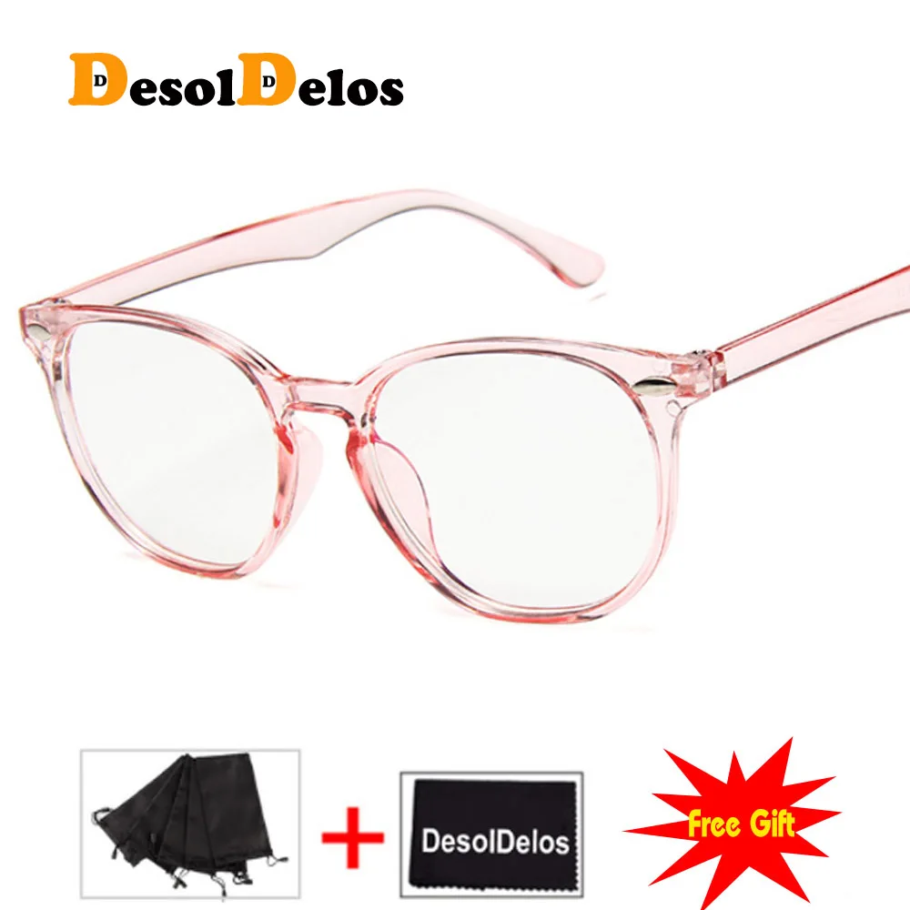 2019 Women Glasses Frame Men Anti Blue Light Eyeglasses Frame Vintage Round Clear Lens Glasses Optical Spectacle Frame