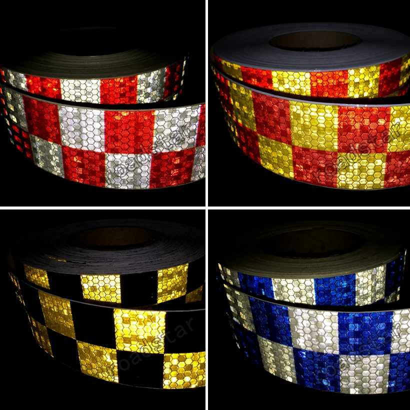 5cm X 25m Traffic Multi Color Grid Design Conspicuity Reflective Safety Warning Tape Film Stickers Stripe for Truck 5cm X 25m Traffic Multi Color Grid Design Conspicuity Reflective Safety Warning Tape Film Stickers Stripe for Truck