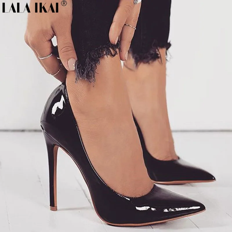 

LALA IKAI Women Pumps Spring Autumn Pointed Toe Shallow Slip-on Dress Pumps Shoes Thin Heels Ladies Shoes Female XWC2086-5