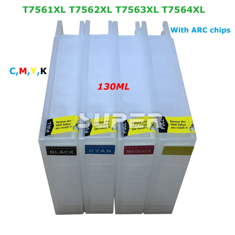 T7551 t7554 refillable ink cartridge with auto reset chip ...