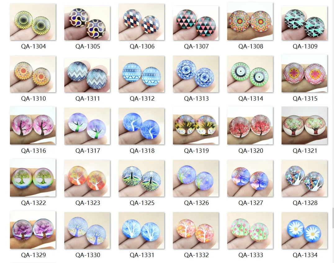 

Clearance 5pcs/lot 25mm Mandala Tree Flower Photo Pattern Domed Glass Cabochon For DIY Jewelry Making Handmade Pendant