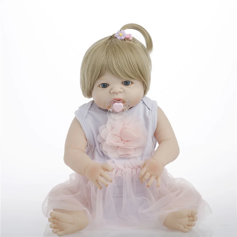 

SanyDoll 22inch 57cm Full Silicone Reborn Girl Baby Doll Toys Lifelike Princess Girls Babies Doll Birthday Gift Present