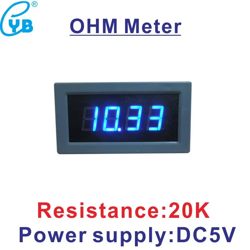 

20K Resistance Meter OHM Tester Reader Measuring Instrument DC 5V LED Digital Ohm Meter Ohmmeter Resistor Meter Panel OHM Meter