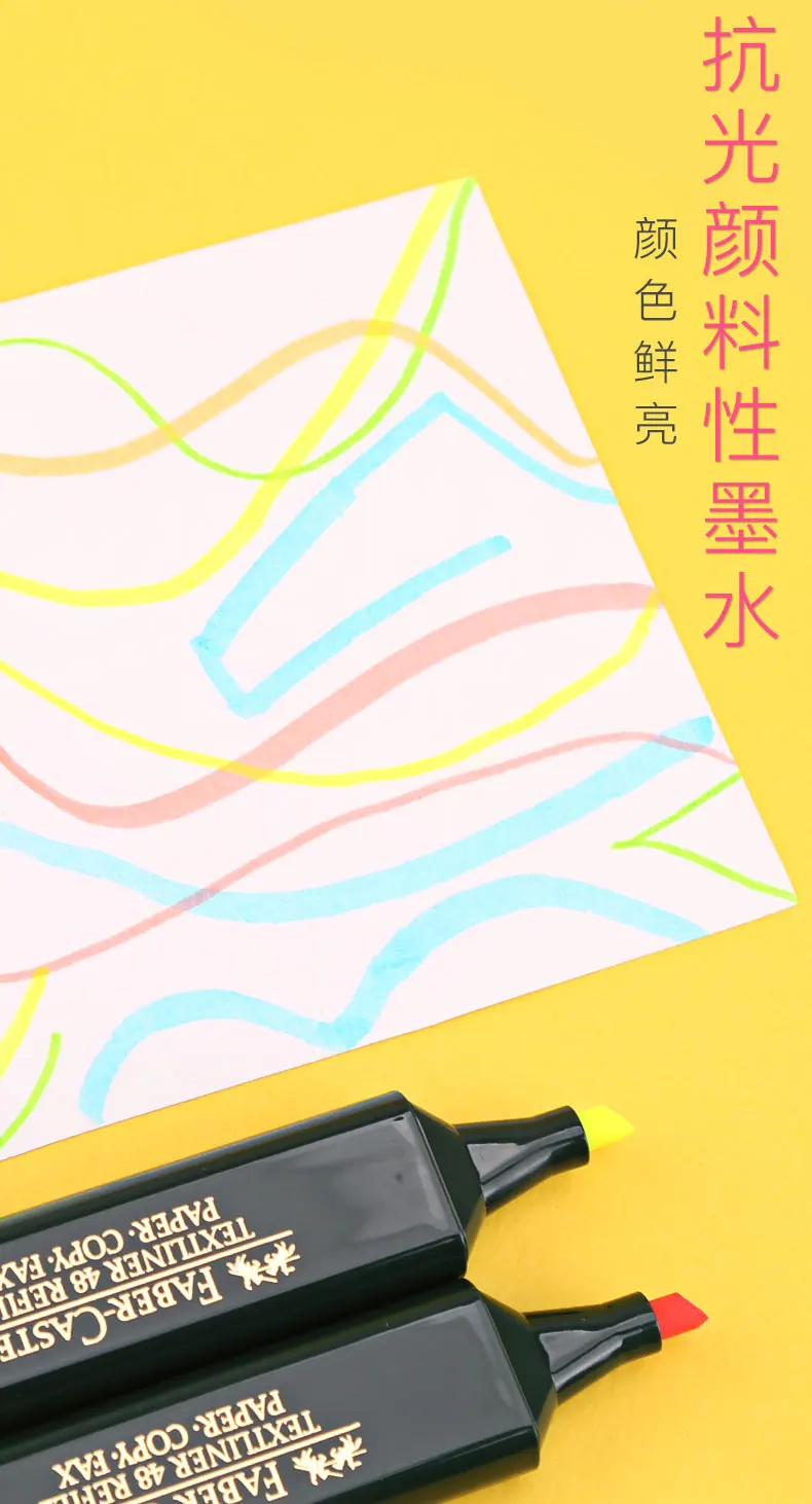 Faber Castell текстлайнер маркеры, фломастер, ручка Скрапбукинг косой фетровый наконечник цветная ручка флуоресцентные школьные маркеры товары для рукоделия
