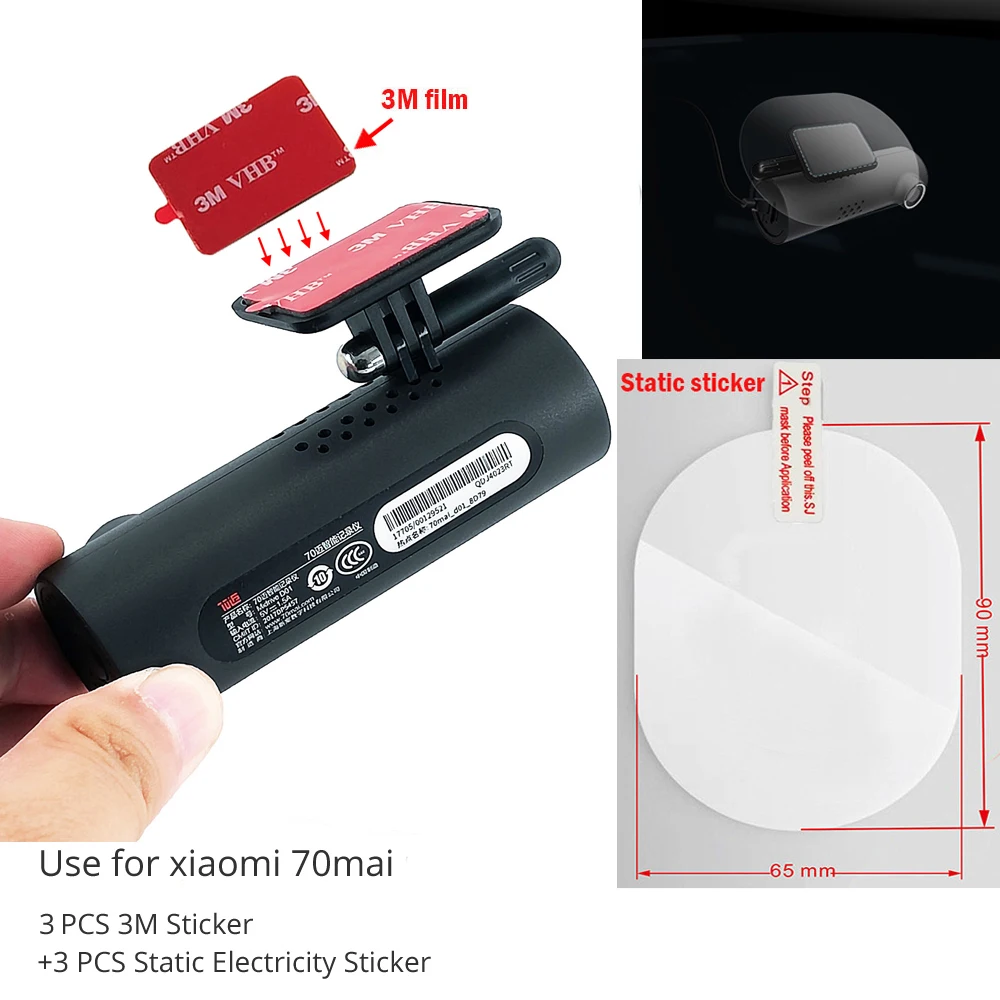 

Tools pack for 70mai 3M holder Electrostatic Sticker for Dash Cam Heat Resistant Adhesive ,Suitable for 70mai Pro Car DVR