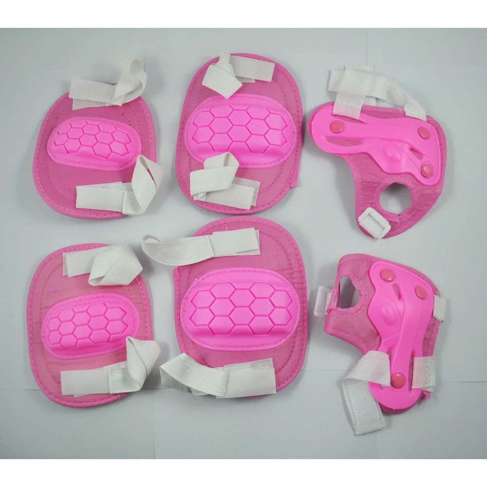 New Pink Knee Elbow Wrist Ski Skate Pad Kit Safety Protective Gear Pad