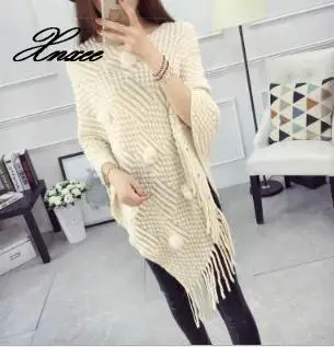 

Spring and autumn irregular loose large size sweater in the long paragraph cloak shawl was thin jacket female sweater jacket