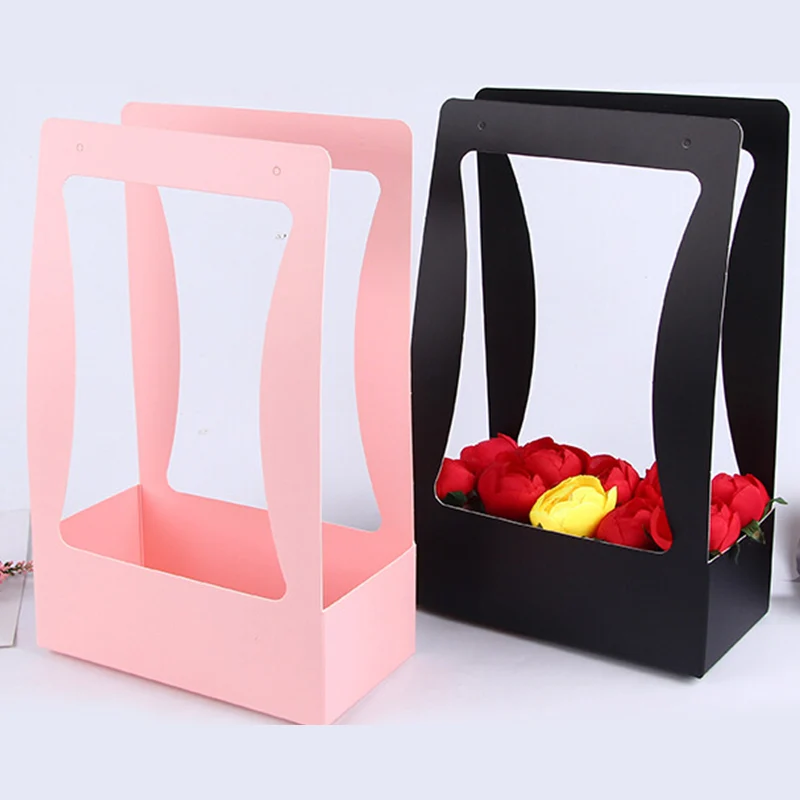 portable flower box packaging flower basket gifts folding