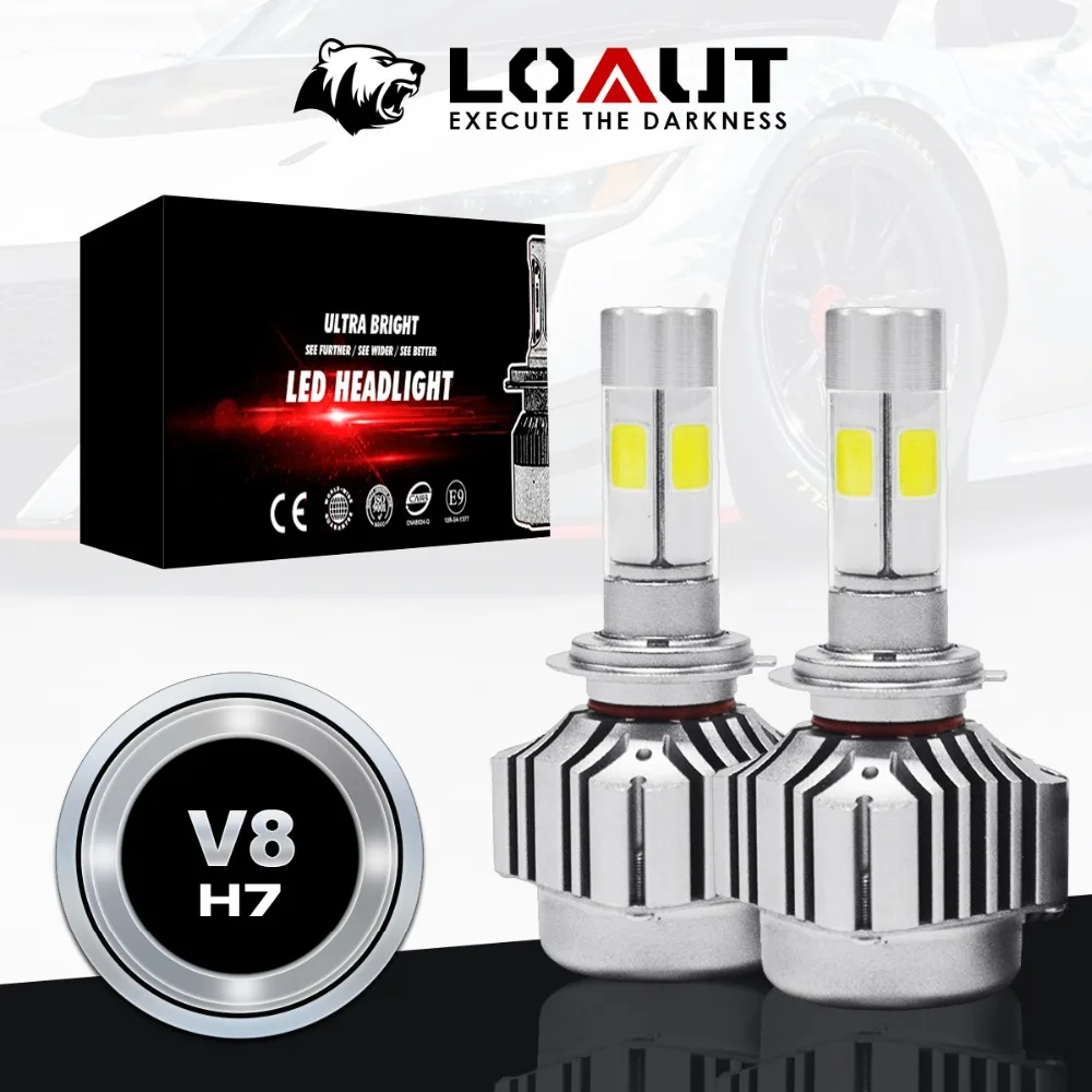 

3 Color Fog Light LOAUT H7 Car LED Headlight Bulbs 3000K 6000K 8000K Auto Headlamp CSP Fog Light Bulb led automotivo