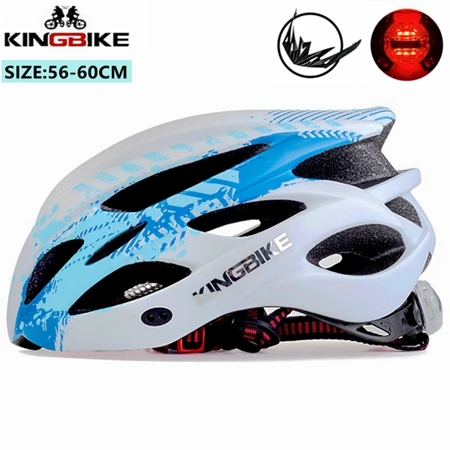 KINGBIKE велосипедный шлем для женщин и мужчин велосипедный шлем дорожный горный с козырьком MTB велосипедные шлемы безопасности задний фонарь casco ciclismo - Цвет: J-675-blue