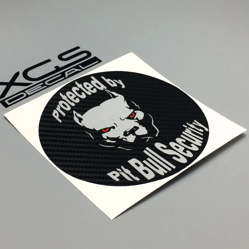 Car stickers 12cm x 12cm protected by pitbull security car motorcycle