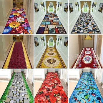 

Customize High Quality 3D Effect Hallway Carpet Pastoral Rugs Corridor Floor Mat Soft Aisle Stairs Anti-slip Suction Blanket