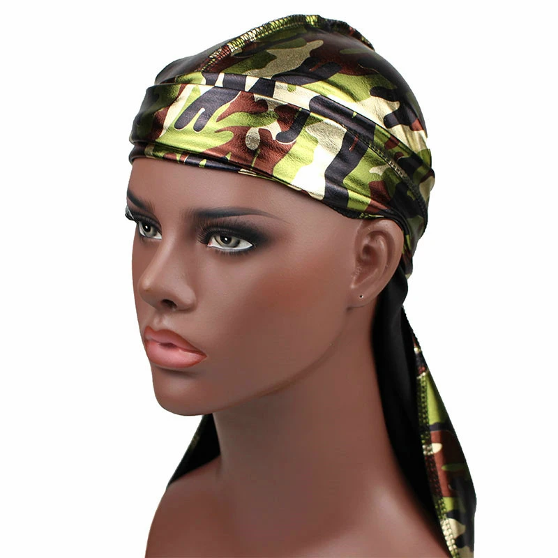 Эксклюзивный женский лазерный шелковистый платок Durags Красочный Блестящий мужской головной убор DuRag головной убор пиратская шляпа наборы для волос аксессуары Rag