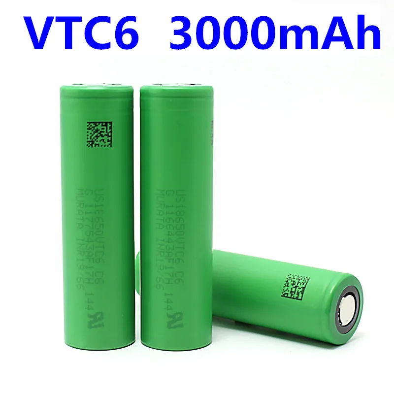 

100% original 18650 lithium ion rechargeable battery vtc6 3000mAh 3.7V for Sony electronic cigarette flashlight battery