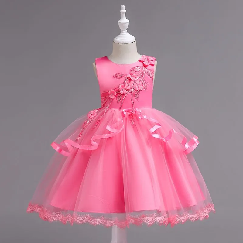 

2-13Y Children Dress Kids Dresses for Girls Baby Flower Princess Dress Girl Kid Evening Wedding Formal Pageant Clothing GDR493