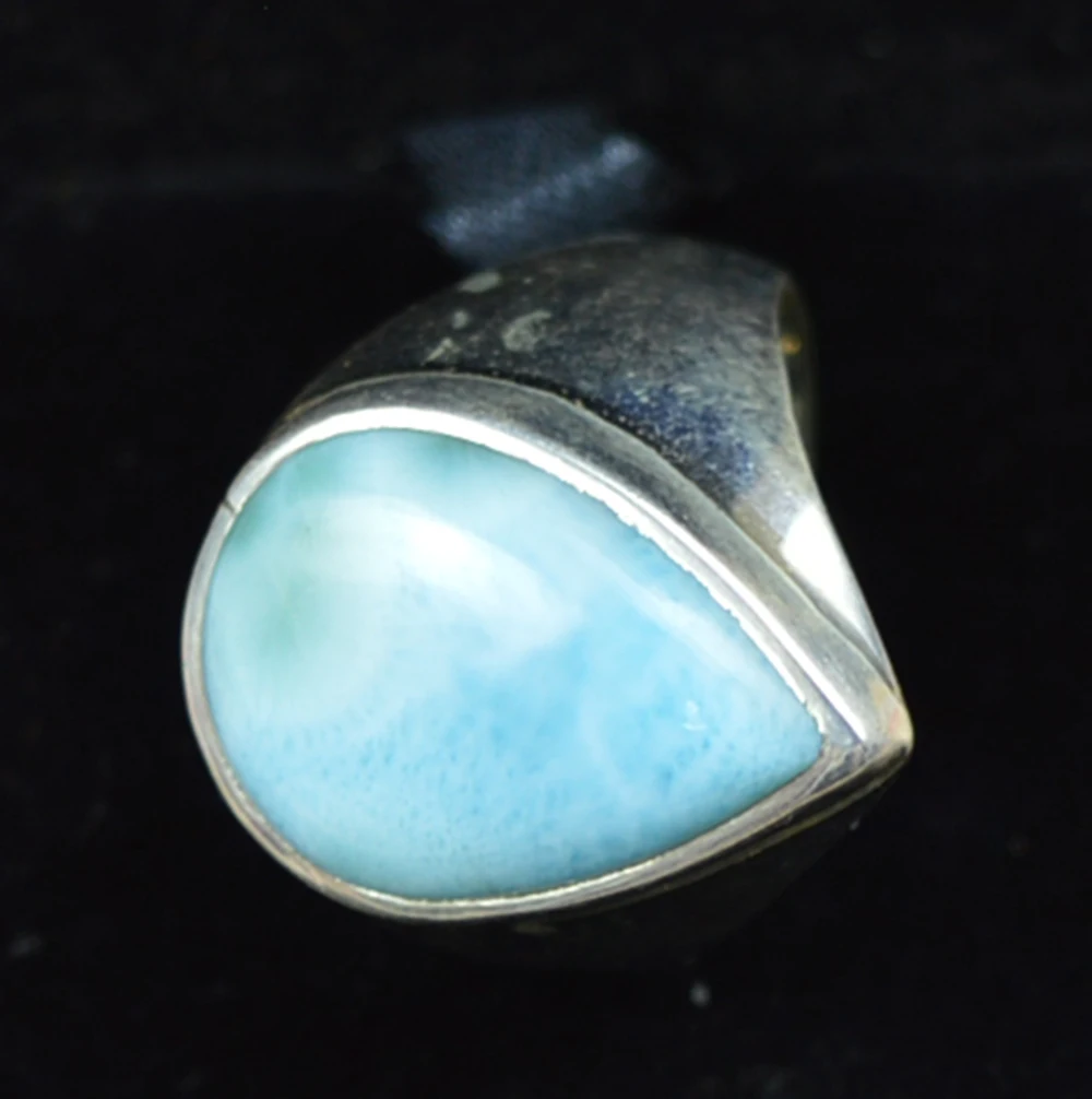 

Lovegem Genuine Larimar Ring 925 Sterling Silver, Size : 7.25 , AR3871